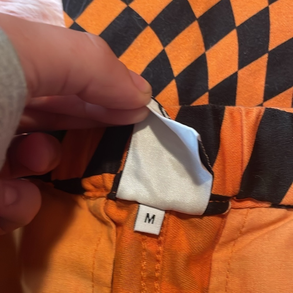 X-Girl Orange & Black Checker Print High Rise Pants Size‎ Medium - Picture 6 of 9